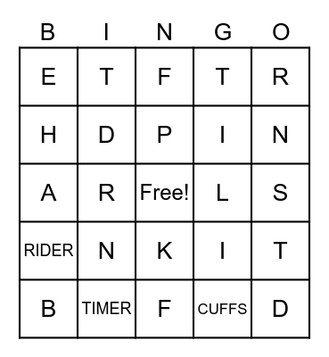 CORRECTIONS BINGO Card