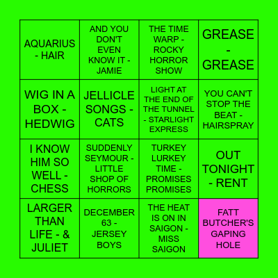 DISCO DISCO (MUSICAL) BINGO BINGO Card