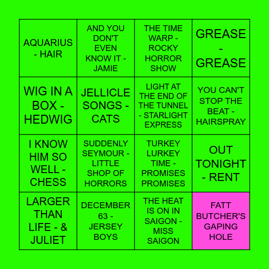 DISCO DISCO (MUSICAL) BINGO BINGO Card