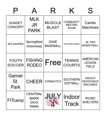Parks & Recreation Bingo Card