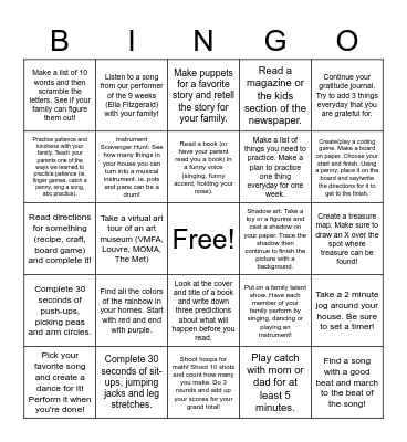 Resource Bingo - Complete at least 2 BINGOs (Bingo is 5 in a row - Free Space Counts!) Bingo Card