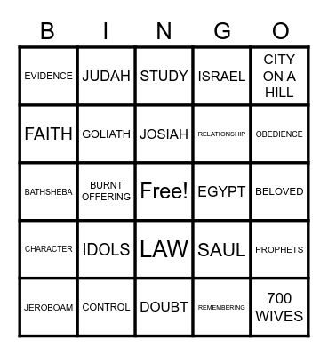 TRUSTWORTHY Bingo Card