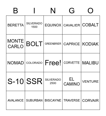 KARL BINGO Card