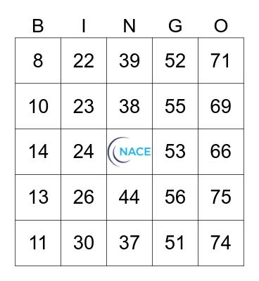 Number Bingo 1-75 Bingo Card