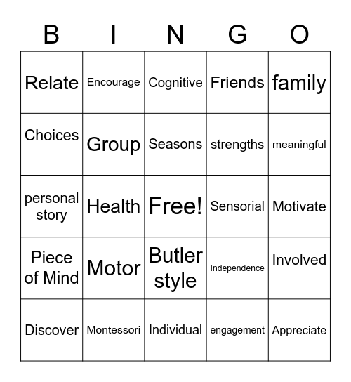Seasons At Southpoint Bingo Card