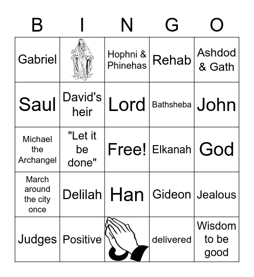 Bible Trivia Bingo Card