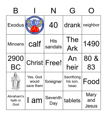 Bible Trivia Bingo Card