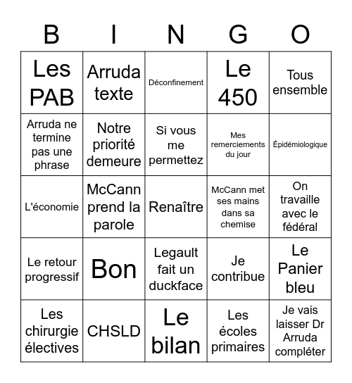 COVID Bingo Card