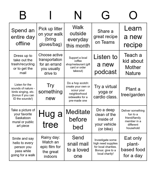 ISO BINGO Card