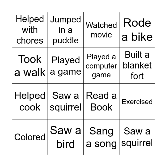 SPRING BINGO Card