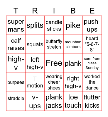 Tribe Pride BINGO Card