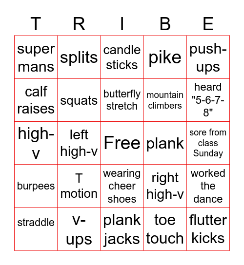 Tribe Pride BINGO Card