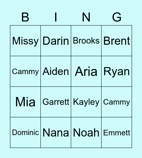 Daddino Bingo Card
