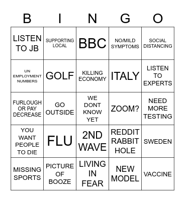 GROUP CHAT COVID BINGO Card