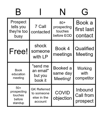 Prospecting BINGO! Bingo Card