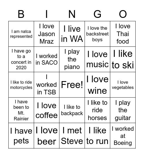 BASOO Superstars Bingo Card