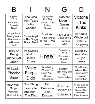 DAVID AND LETA BINGO Card