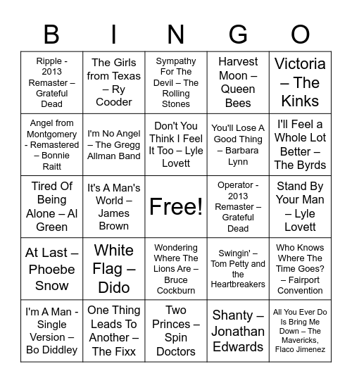 DAVID AND LETA BINGO Card