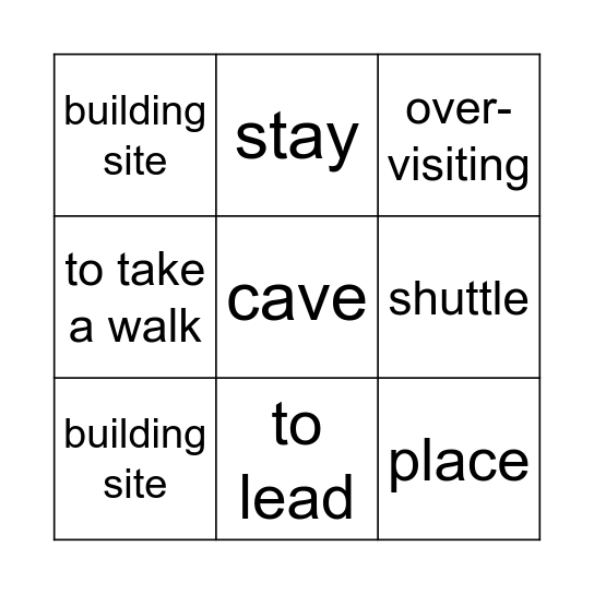 Patrimoine et tourisme Bingo Card