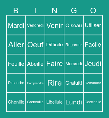 Bingo! Bingo Card