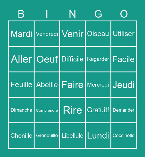 Bingo! Bingo Card