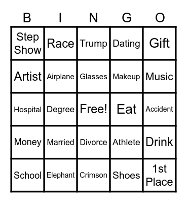 D.S.S.C.A.R.C.E. Anniversary Bingo Card