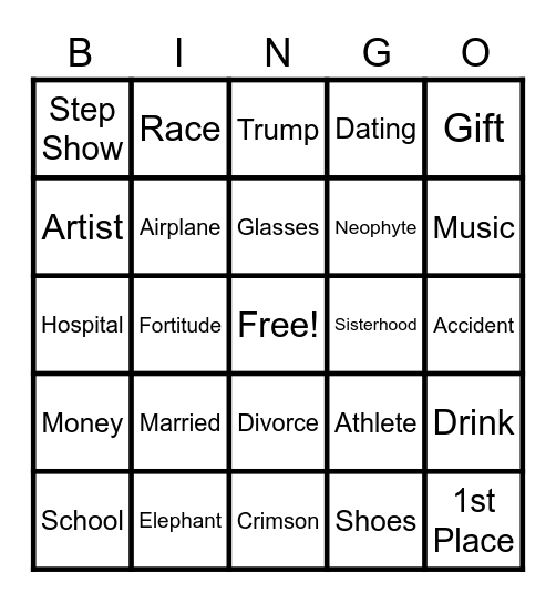 D.S.S.C.A.R.C.E. Anniversary Bingo Card