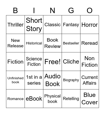 SRP Adult Bingo (Week 1) Books Bingo Card