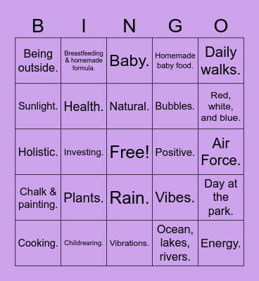Kayla's Card! Bingo Card