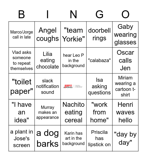 ESPN Deportes Digital Strategy Bingo Card