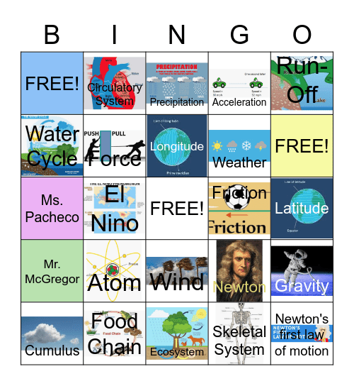 Science Bingo Card