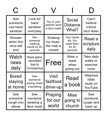 COVID-19 WHAT? Bingo Card