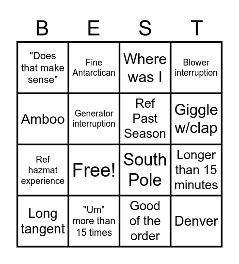 Best Bingo Card