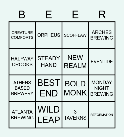 TNDC BEER-INGO #1 Bingo Card