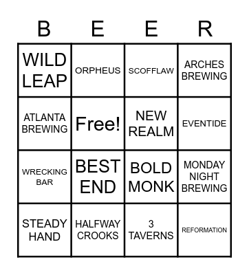 TNDC BEER-INGO #1 Bingo Card