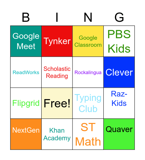 Online Learning BINGO Card