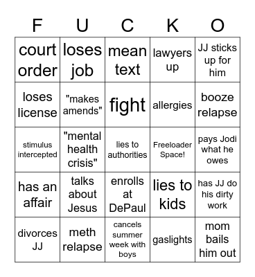 FUCKWIT BINGO Card