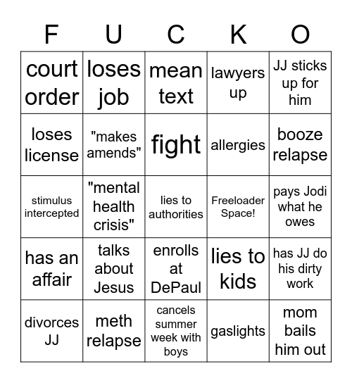 FUCKWIT BINGO Card