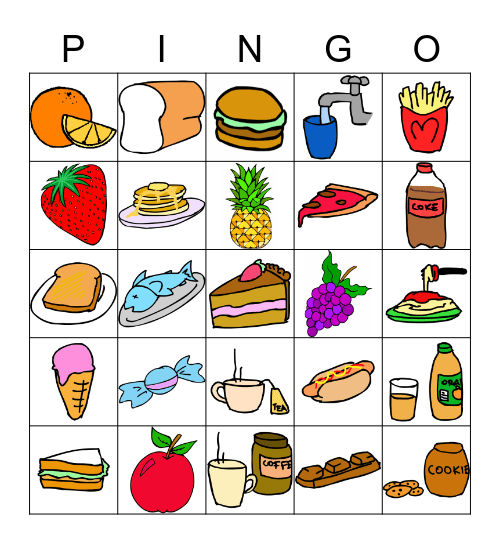 Ngā kai/inu pai ki ahau Bingo Card