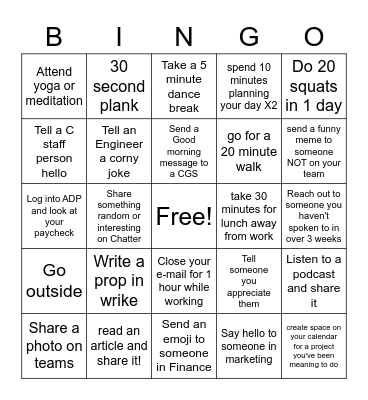 POps Bingo v. 2 Bingo Card
