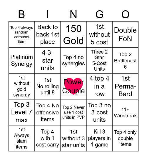 New TFT Bingo, Set 3.5 Bingo Card