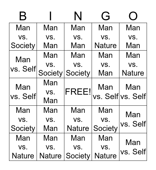 Conflict Bingo Card