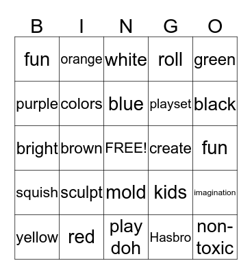 National Play-Doh Day! Bingo Card