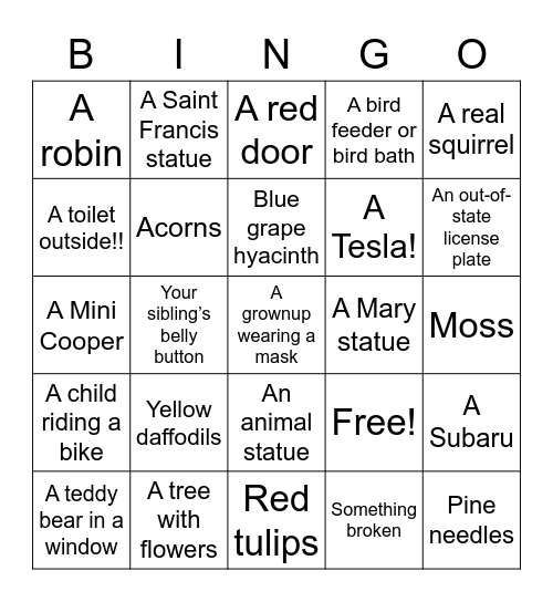 Beryl Street Bingo Card