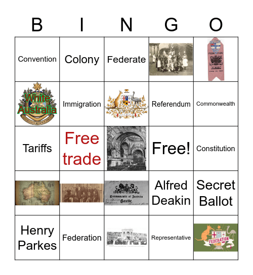 Australia Bingo Card