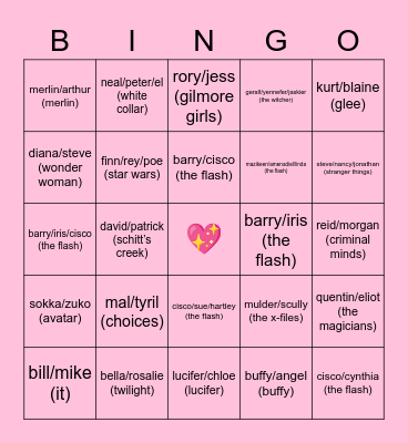blaise’s ships 💘✨🥰 Bingo Card