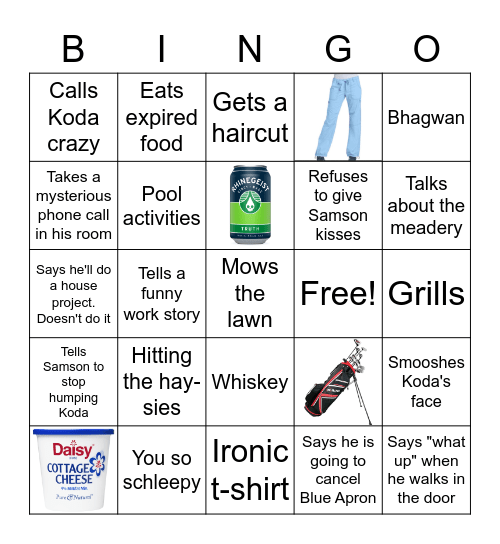 Tyson Bingo Card