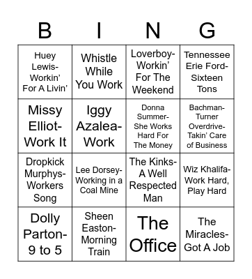 Total-Quiz.com Presents Radio Bingo: On The Job Bingo Card