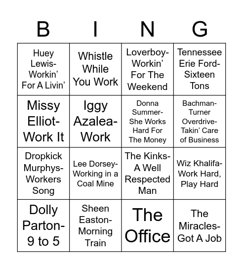 Total-Quiz.com Presents Radio Bingo: On The Job Bingo Card