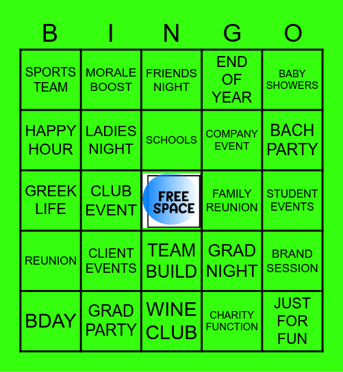 CUSTOM EVENTS FOR YOU! Bingo Card